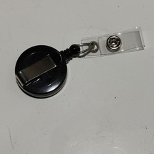 25 Retractable Badge Reels, Pocket Clip 30" Retractable String/Badge Snap /Black