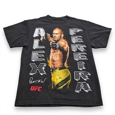 Camiseta Champion Hombre Pequeña UFC Alex Pereira Poatán Gráfica Negra 2 División - Imagen 1 de 4
