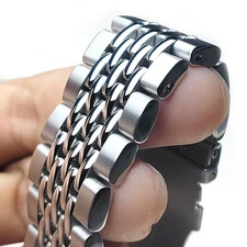 Screw Link Stainless Steel Watch Strap Band Straight End+Curved End 20 22mm NEW