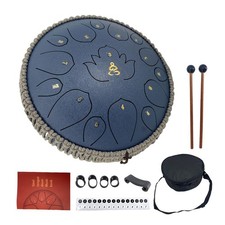 Steel Tongue Drum 13 Inches 15 Notes D Major Steel Drums Rain Chimes for Outs...