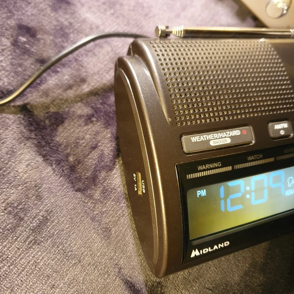 Radio de alerta meteorológica de emergencia Midland WR400 NOAA radio AM FM excelente usado Foto 3 de 4