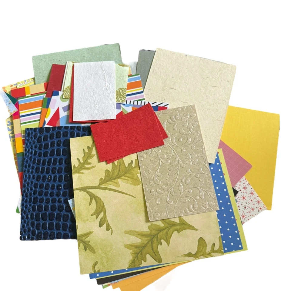 Papel de Artesanía de Scrap Cartulina Texturizado Simple Surtido De 100 Lote 5 Foto 4 de 4