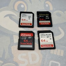 LOT of 4 64GB SD Cards - Various Brands and Speeds - Untested - GC983