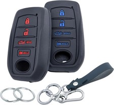2Pcs 4 Buttons Silicone Smart Key Fob Cover for 2019-2022 2023 2024 2025 Toyota
