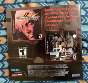 Fatal Fury Mark Of The Wolves Garou 2001 SEGA Dreamcast Very Good Pre-owned CIB