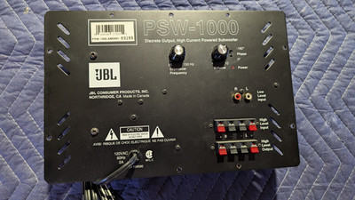 JBL PSW-1000 Powered Subwoofer Amp Only, For PARTS or Repair