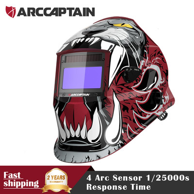 ARCCAPTAIN Auto Darkening Welding Helmet True Color Welder Helmet 4 Arc Sensor