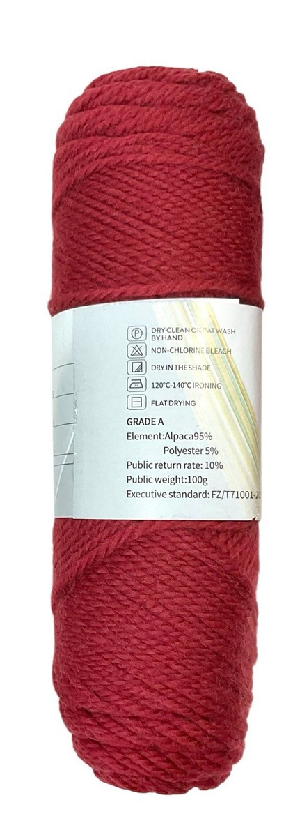 5-Three Blue Birds Alpaca Wool Yarn Skeins Red Orange 100 G