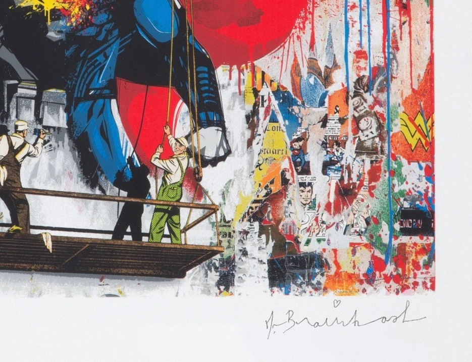 Mr. Brainwash "Batman vs. Superman" Edición Firmada.  Arte de pared impresión muy rara. Foto 4 de 4