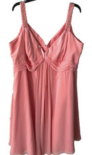 Davids Bridal Plus Sz 26 Sleeveless Empire Waist Beaded Straps Formal Gown Dress