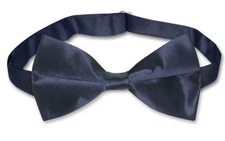 BIAGIO 100% SILK BOWTIE Solid NAVY BLUE Color Mens Bow Tie for Tuxedo or Suit