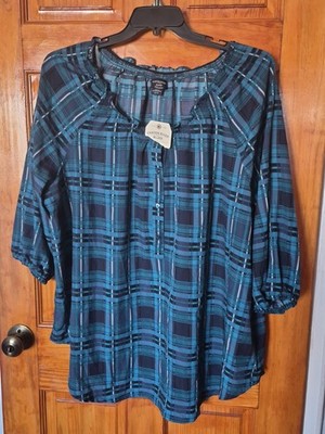 Canyon River Blues Top Women's Size 20-22W Light Oversized Blouse Top NWT 