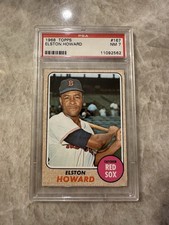 1968 Topps Elston Howard Boston Red Sox #167 MLB Baseball Card PSA 7 NM Rare