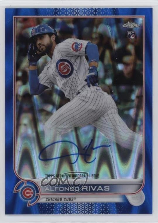 2022 Topps Chrome Rookie Blue RayWave Refractor /150 Alfonso Rivas Auto RC 1ki5