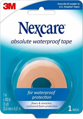 Nexcare Absolute Waterproof Tape, Flexible Foam Medical Tape, Secures Dressing a
