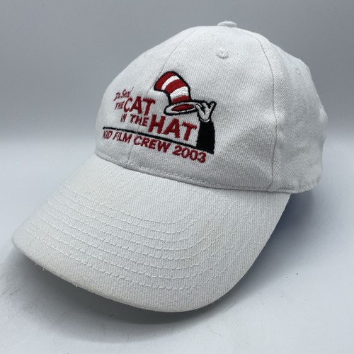 Vintage Dr Seuss The Cat In The Hat Youth White Baseball Cap Kid Film Crew 2003 - Picture 3 of 11