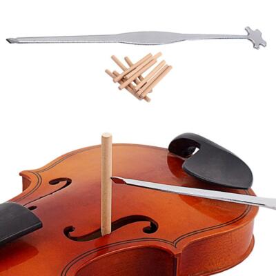 10x Violine Schallpfosten + Edelstahl Schallpfosten Setter Einstellwerkzeug