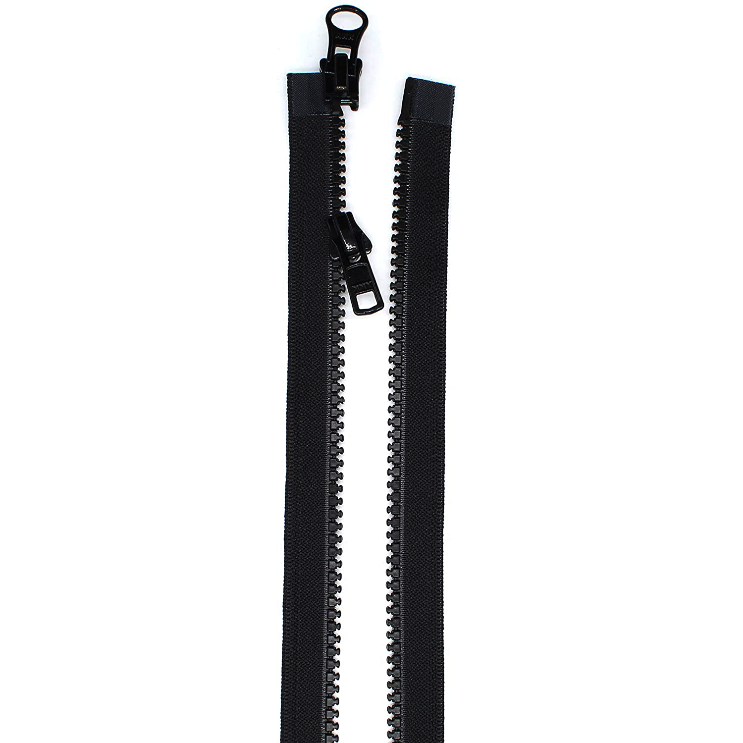 YKK Black Heavy Duty OpenEnded Zip with TwoWay Plastic Zippers for