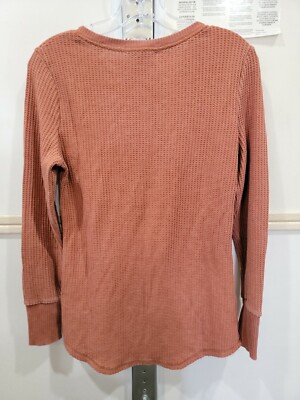 Seven7 Women's Long Sleeve Snap Waffle Henley | eBay