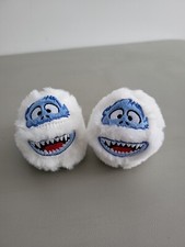 Rudolph The Red Nosed Reindeer Bumble Infant Size 1 White Plush Slippers