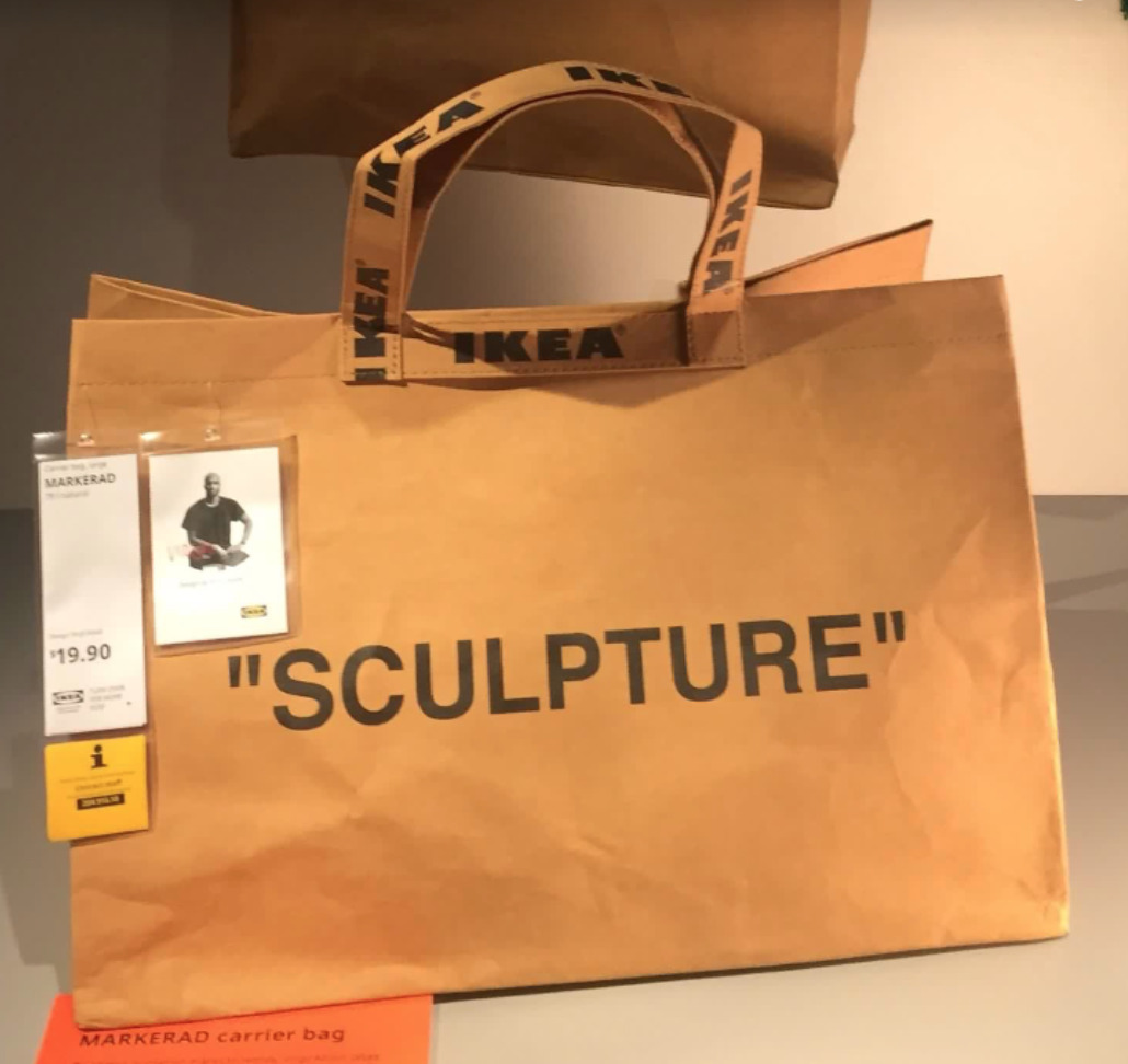 IKEA X VIRGIL ABLOH OFF WHITE “SCULPTURE” LARGE BAG LIMITED EDITION ART 