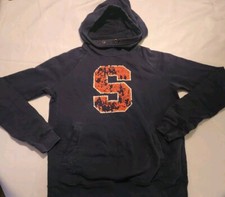 NIKE SYRACUSE HOODIE VINTAGE WOMENS SMALL SWEATSHIRT BLUE ORANGE DISTRESSED NCAA