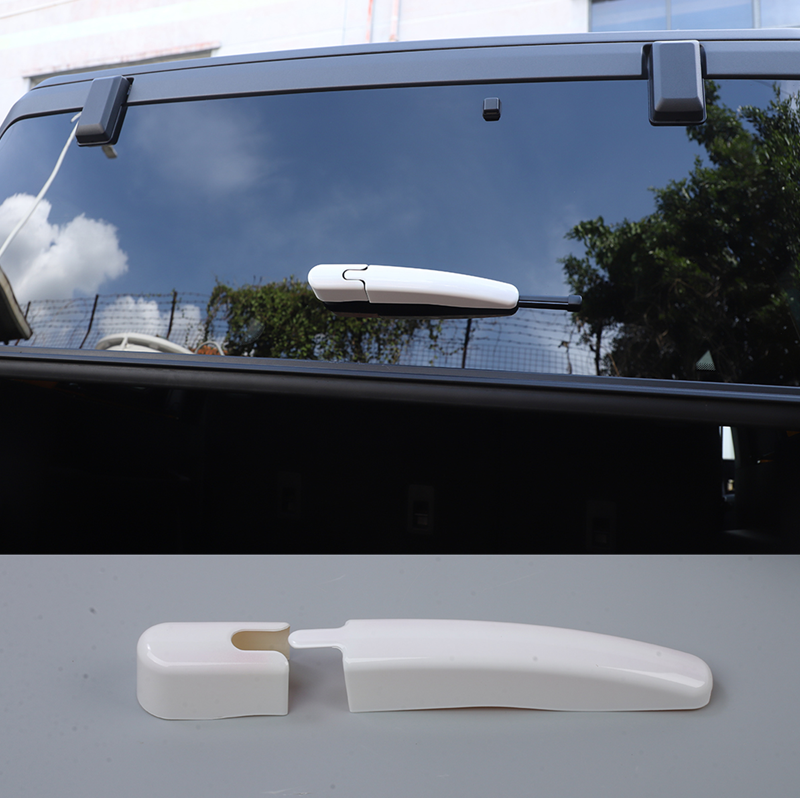 For Ford Bronco 2021-2023 White Rear window wiper cover trim Accessories 2Pcs
