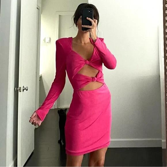 hot pink lycra dress Hot Pink Mini Prom Dress with 3D Floral Organza Train, Strapless Bodyc –  Viniodress