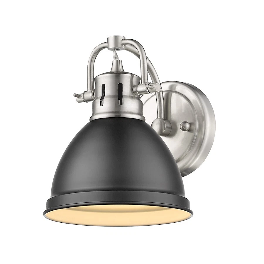 Golden Lighting Duncan 1 Light Bath, Pewter/Matte Black Shade - 3602-BA1PW-BLK