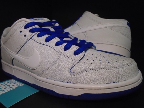 NIKE DUNK LOW PRO PREMIUM SB CRACKED LEATHER WHIT… - image 1