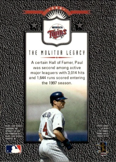 1997 Leaf #362 Paul Molitor - Image 2 of 2