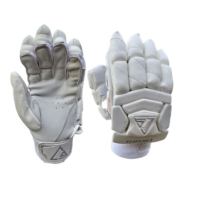 Herren Chishti Pro weiß Cricket Schlaghandschuhe Leder Handfläche