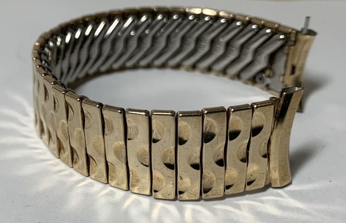 UNGEWÖHNLICHES & HERVORRAGENDES 50er Jahre Kreisler 19mm geschwungene Enden SCHALEN Design 10K YGF Armband! - Bild 2 von 17