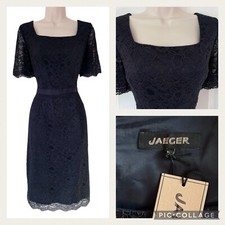 BNWT JAEGER Navy Lace Dress - Size 12 - Wedding Smart Occasion Party Cruise MoB