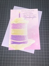 Hallmark Granddaughter Birthday Card: Purple Cake Sweet Blessing Special Joy