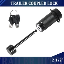 Trailer Tongue Coupler Lock Dia 1/4" 2-1/2" Span Black Fit Latch-Type Coupler