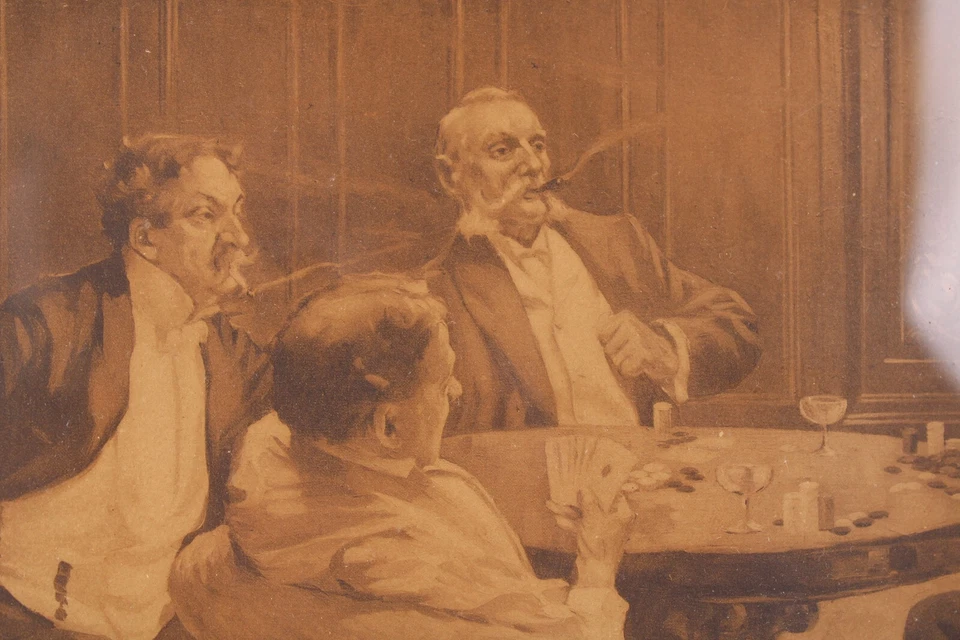 Antigua litografía firmada por Will Foster para hombres Foto 4 de 4