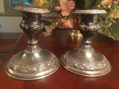 Two Gorgeous Vintage JB Silver Candle Holders Ornate | eBay