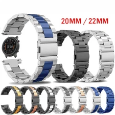 US 18/20/22mm Replacement Metal Watch Band Stainless Steel Strap Wristband Bands