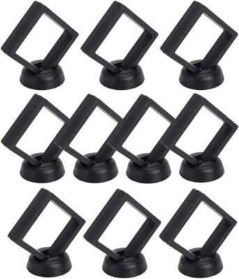 20PC 3D Floating Case Box Coin Display Frame Stand Holder For Jewelry Specimens