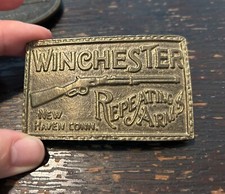Vintage Brass Winchester Repeating Arms Belt Buckle