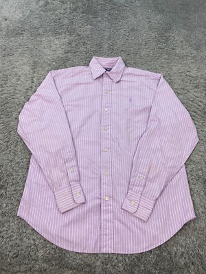 Ralph Lauren Shirt Womens 8 Pink Striped Long Sleeve Golf Ralph Lauren Shirt Womens 8 Pink Striped Long Sleeve Golf