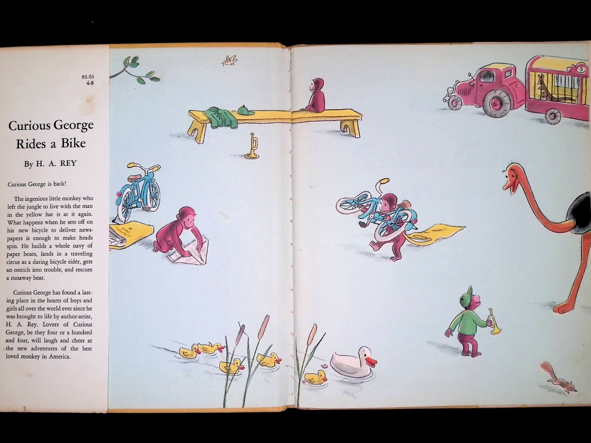 1952 Curious George Rides A Bike 1st Edition 1st Print w/Dust
