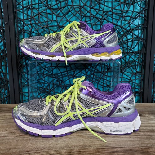 Asics Shoes W SZ 9.5 Gel Kayano 21 #T4H7N Sneakers PURPLE SILVER GRAY Mesh READ! - Picture 4 of 15