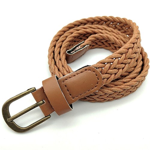 Women Elastic Woven Braided Belts Pin Buckle Fashion Webbing Jeans Waistband UK. - Picture 6 of 35