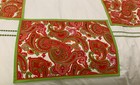 S/4 Pomegranate Inc.Paisley Red & Green Placemats EUC — photo 7