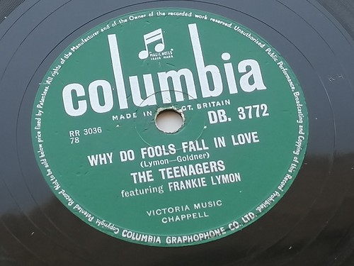 FRANKIE LYMON & THE TEENAGERS UK 1958 COLUMBIA 78 WHY DO FOOLS FALL IN LOVE - Picture 3 of 6