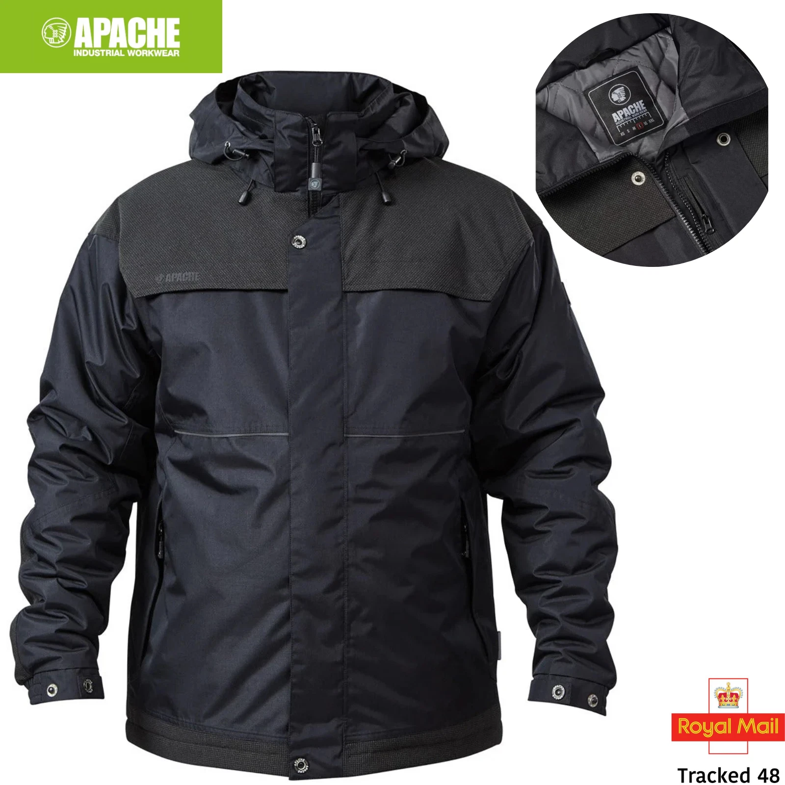 Apache ATS Waterproof Padded Hooded Jacket Storm Removable WorkWear Winter Coat