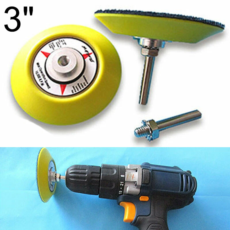 75mm Hook Loop Backing Pad With Drill Attachment For Angle Grinder Sanding Disc