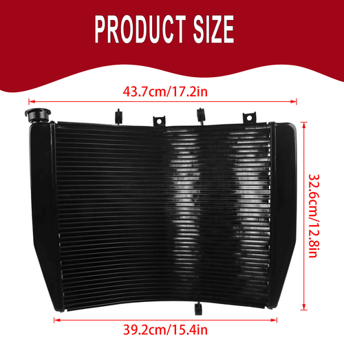Black Radiator Cooling Cooler For Kawasaki Ninja ZX14 ZX14R ZZR1400 2006-2011 - Picture 3 of 10